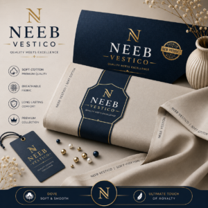 NEEB VESTICO Dove Collection – Premium Unstitched Soft Cotton Suit Fabric