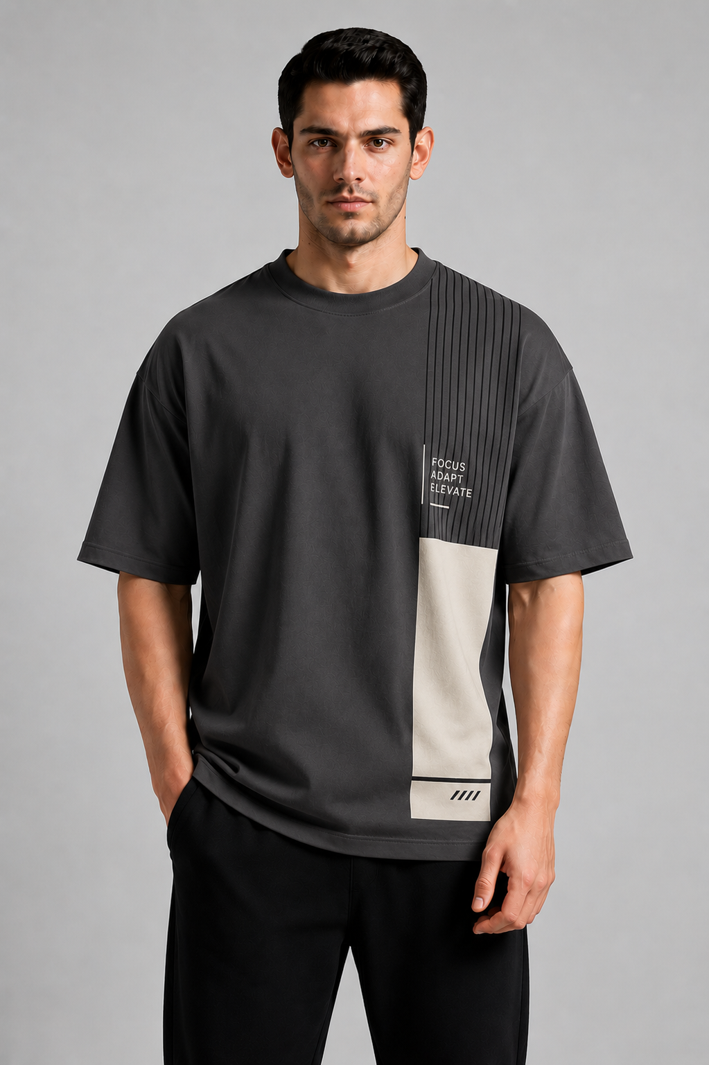 Gray Black T Shirt