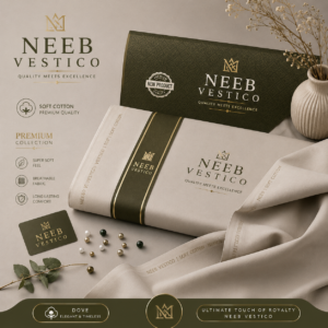 NEEB VESTICO Dove Collection – Premium Unstitched Soft Cotton Suit Fabric