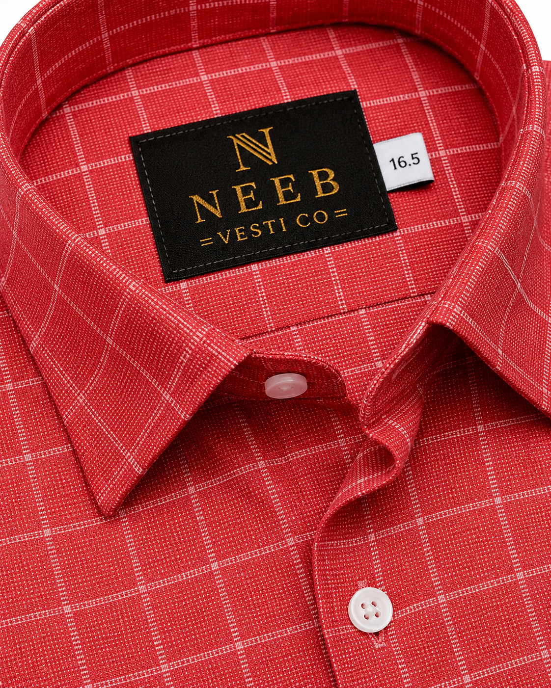 NEEB VESTI CO Premium Red Stripe Formal Shirt – Classic Fit
