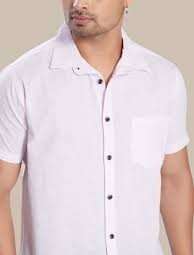 Men's White Short Sleeve Casual Shirt