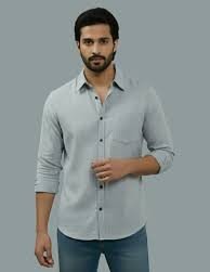 Men's Light Grey Casual Shirt