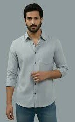 Men's Light Grey Casual Shirt
